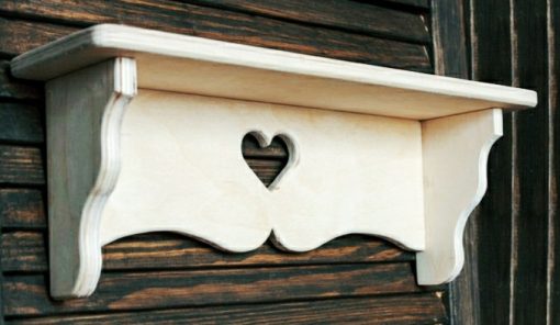 Mensola country, modello 13 con cuore