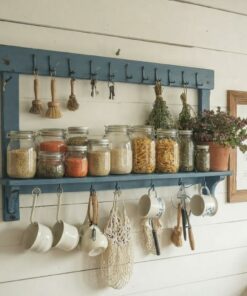 Arredo country porta tazze e barattoli